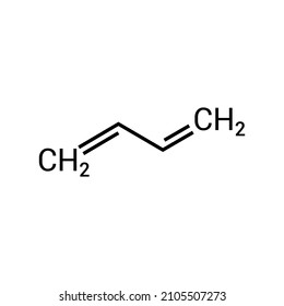 Chemical Structure Of 1,3 - Butadiene (C4H6)