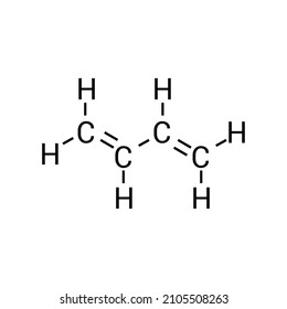 Chemical Structure Of 1,3 - Butadiene (C4H6)