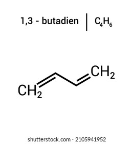 Chemical Structure Of 1,3 - Butadiene (C4H6)