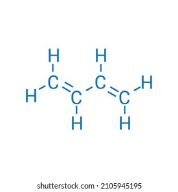 Chemical Structure Of 1,3 - Butadiene (C4H6)