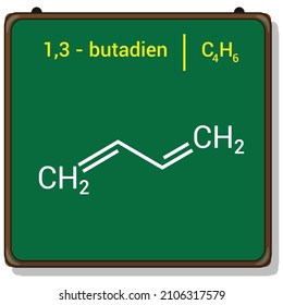 Chemical Structure Of 1,3 - Butadiene (C4H6)