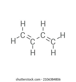 Chemical Structure Of 1,3 - Butadiene (C4H6)