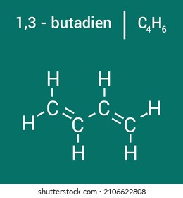 Chemical Structure Of 1,3 - Butadiene (C4H6)