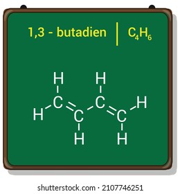 Chemical Structure Of 1,3 - Butadiene (C4H6)