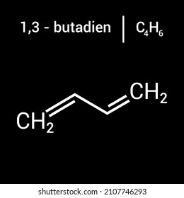 Chemical Structure Of 1,3 - Butadiene (C4H6)