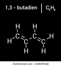 Chemical Structure Of 1,3 - Butadiene (C4H6)