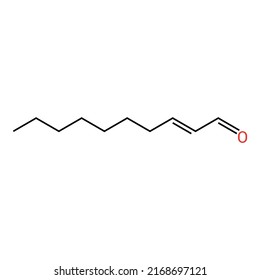 chemical structure of 2-Decenal (C10H18O)