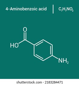 chemical structure of 4-Aminobenzoic acid (C7H7NO2)