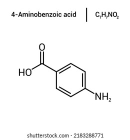 chemical structure of 4-Aminobenzoic acid (C7H7NO2)