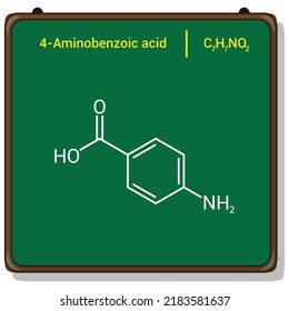 chemical structure of 4-Aminobenzoic acid (C7H7NO2)