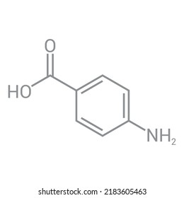 chemical structure of 4-Aminobenzoic acid (C7H7NO2)