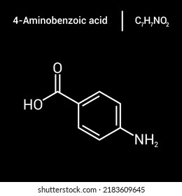 chemical structure of 4-Aminobenzoic acid (C7H7NO2)