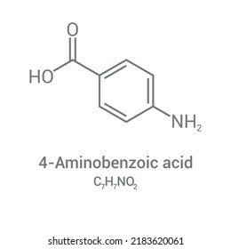 chemical structure of 4-Aminobenzoic acid (C7H7NO2)