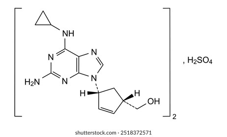 Estrutura química do sulfato de abacavir, substância medicamentosa