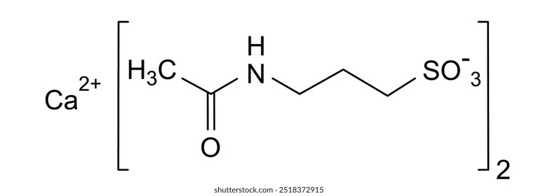 Estrutura química do cálcio do acamprosato, substância medicamentosa