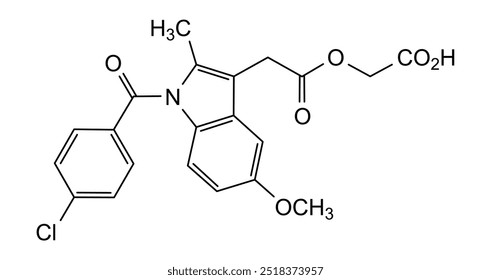 Estrutura química da acemetacina, substância medicamentosa