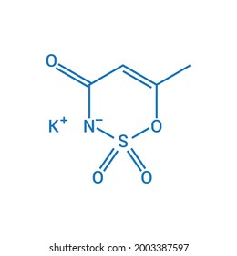 chemical structure of acesulfame potassium (C4H4KNO4S)