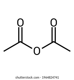 chemical structure of Acetic anhydride (C4H6O3)