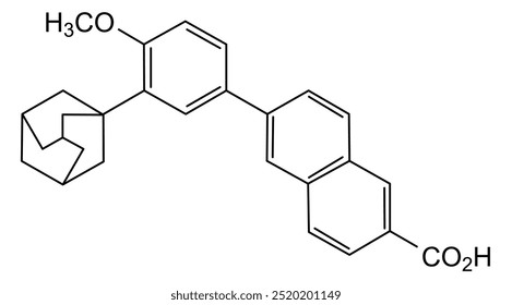 Estrutura química do adapaleno, substância medicamentosa