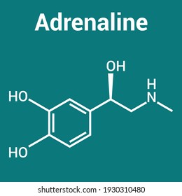 Chemical Structure Of Adrenaline (C9H13NO3)