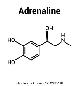 Chemical Structure Of Adrenaline (C9H13NO3)