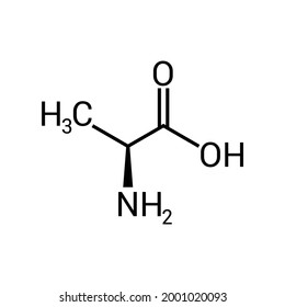 Chemical Structure Of Alanine (C3H7NO2)