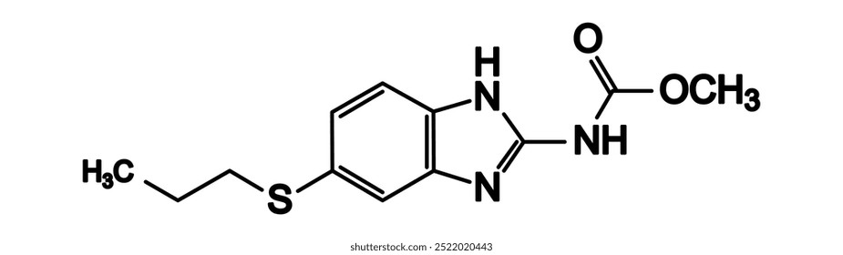 Estrutura química do albendazol, substância medicamentosa