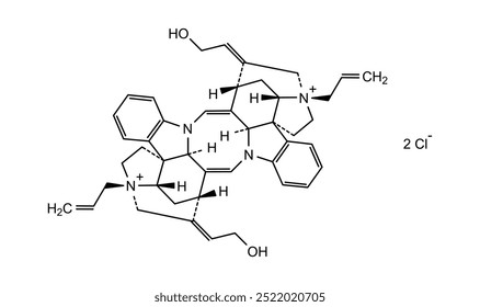 Estrutura química do cloreto de alcurónio, substância medicamentosa