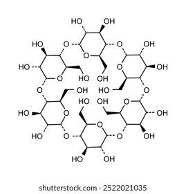 Estrutura química do alfadex, substância medicamentosa