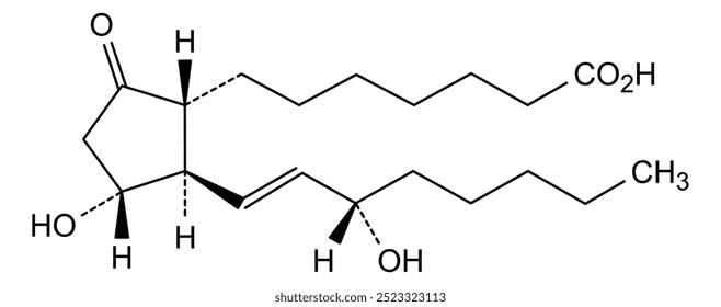 Estrutura química do alprostadil, substância medicamentosa