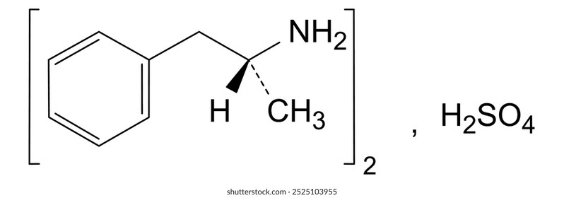 Estrutura química do sulfato de anfetamina, substância medicamentosa