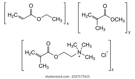 Estrutura química do copolímero de metacrilato de amônio tipo A, substância medicamentosa