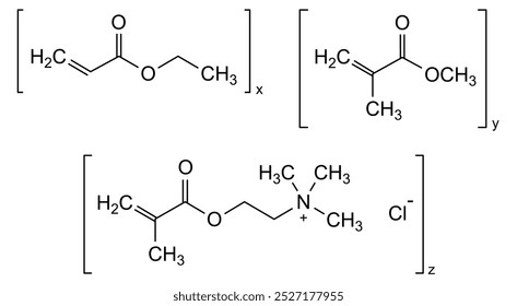 Estrutura química do copolímero de metacrilato de amônio tipo B, substância medicamentosa