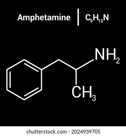 chemische Struktur von Amphetamin (C9H13N)