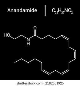 estructura química de Anandamida (C22H37NO2)