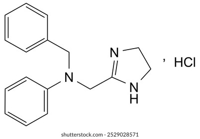 Estrutura química do cloridrato de antazolina, substância medicamentosa