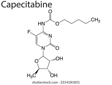 The chemical structure of an anticancer drug, Capecitabine