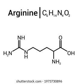 chemical structure of arginine (C6H14N4O2)