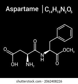 chemical structure of aspartame (C14H18N2O5)