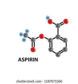 Chemical Structure Aspirin Stock Vector (Royalty Free) 1187071360 ...