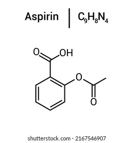 chemical structure of Aspirin (C9H8O4)