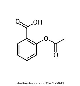 chemical structure of Aspirin (C9H8O4)