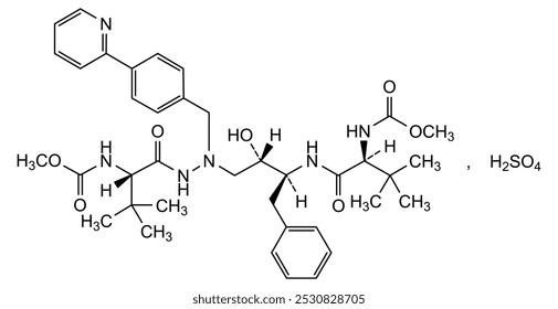 Estrutura química do sulfato de atazanavir, substância medicamentosa