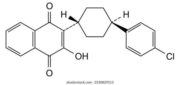 Estrutura química da atovaquona, substância medicamentosa