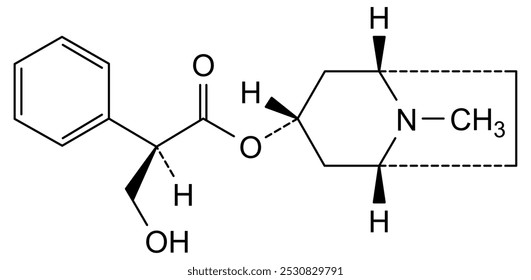 Estrutura química da atropina, substância medicamentosa