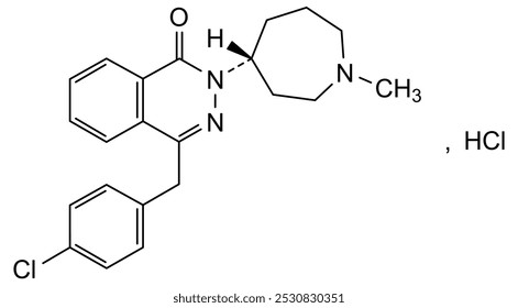 Estrutura química do cloridrato de azelastina, substância medicamentosa