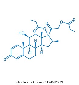chemical structure of beclomethasone dipropionate (C28H37ClO7)
