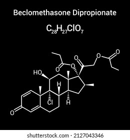 estructura química del dipropionato de beclometasona (C28H37ClO7)