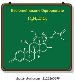 chemische Struktur von Beclomethasondipropionat (C28H37ClO7)