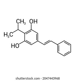 chemical structure of Benvitimod or tapinarof (C17H18O2)